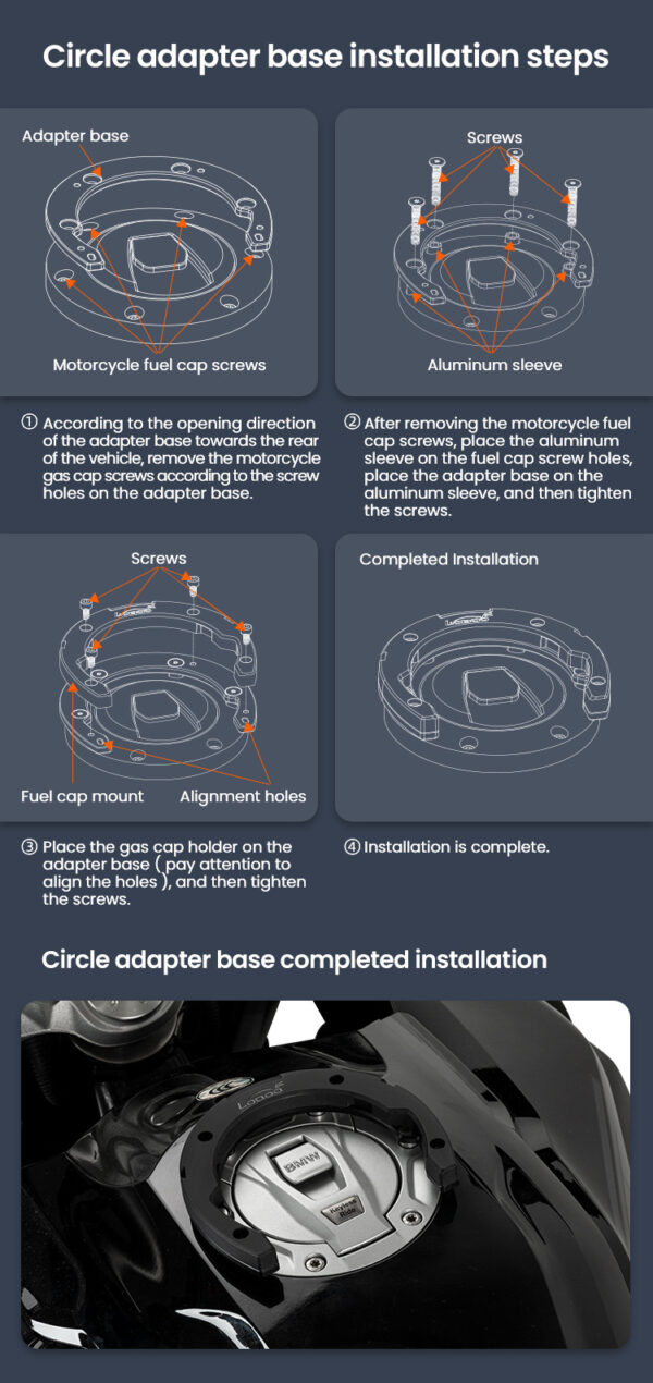 LOBOO Tank bag z funkcją szybkiego demontażu z kotwy magnetycznej, regulacja montażu w zakresie 110mm, rozszerzany w zakresie 2,5