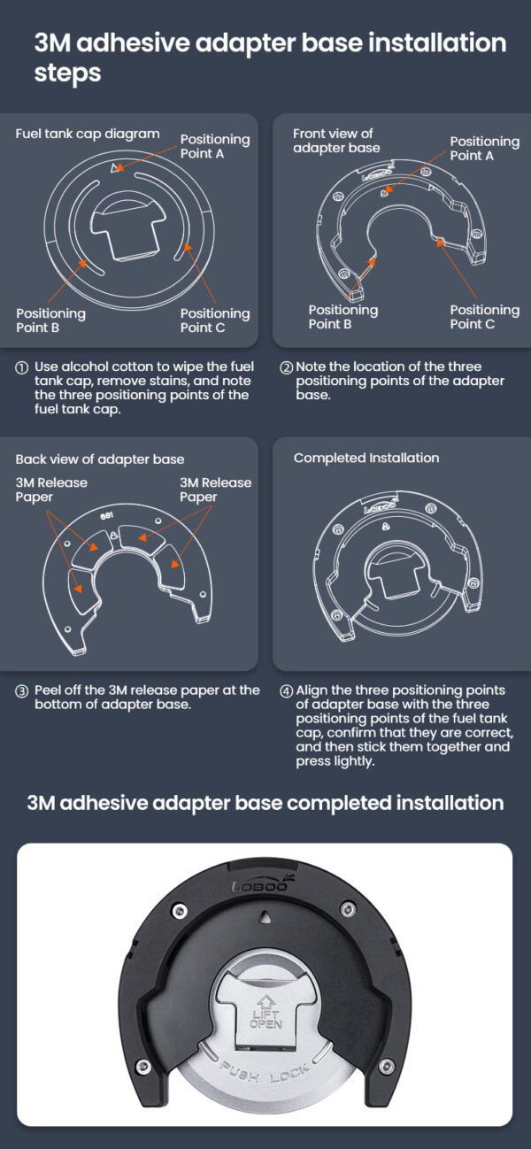 LOBOO Tank bag z funkcją szybkiego demontażu z kotwy magnetycznej, regulacja montażu w zakresie 110mm, rozszerzany w zakresie 2,5