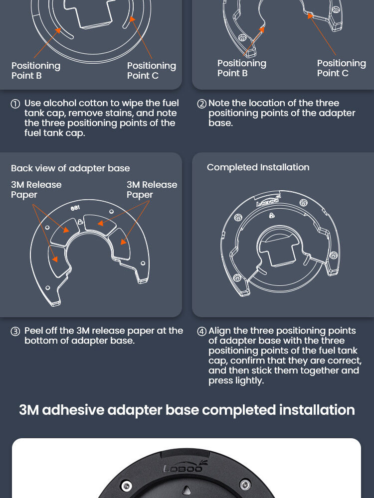 LOBOO Tank bag z funkcją szybkiego demontażu z kotwy magnetycznej, regulacja montażu w zakresie 110mm, rozszerzany w zakresie 2,5