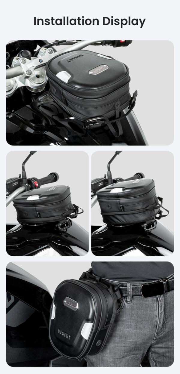 LOBOO Tank bag z funkcją szybkiego demontażu z kotwy magnetycznej, regulacja montażu w zakresie 110mm, rozszerzany w zakresie 2,5