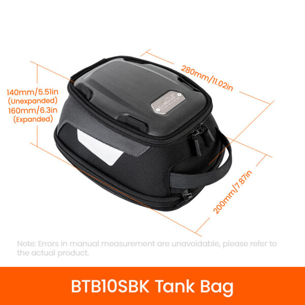 loboo-tank-bag-45-65l-1040401500101 LOBOO Tank Bag Easy 4,5-6,5L, z funkcją szybkiego demontażu z kotwy magnetycznej Easy, regulacja montażu 110mm, czarny/szary