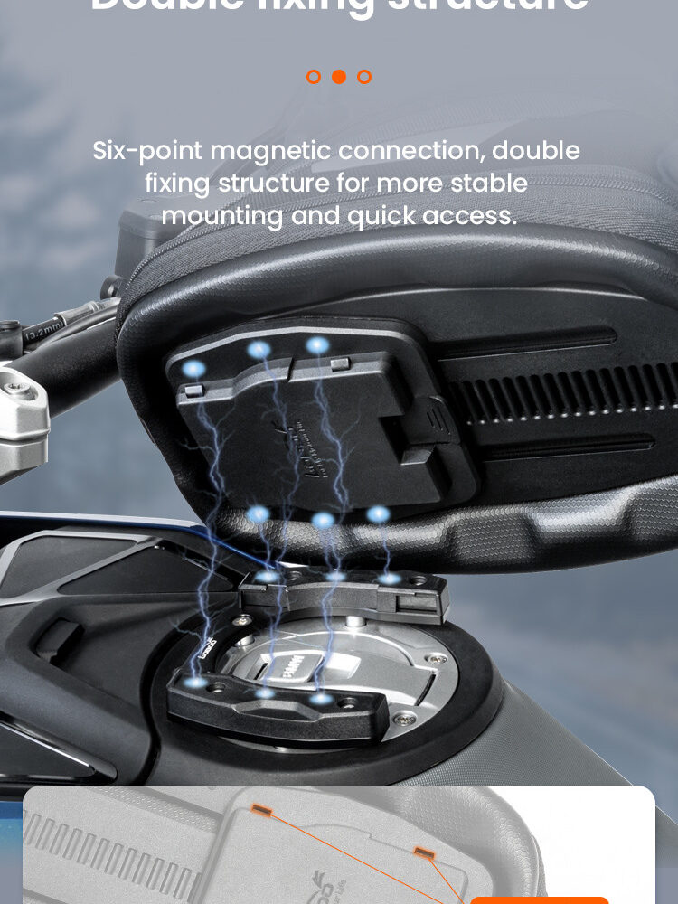 LOBOO Tank Bag Easy rozszerzany 4,5-6,5L, z funkcją szybkiego demontażu z kotwy magnetycznej Easy, regulacja montażu w zakresie