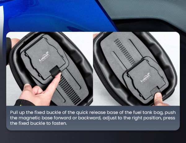 LOBOO Tank Bag Easy rozszerzany 4,5-6,5L, z funkcją szybkiego demontażu z kotwy magnetycznej Easy, regulacja montażu w zakresie