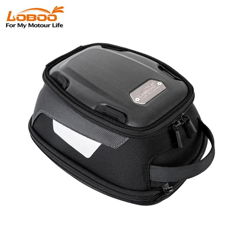 loboo-tank-bag-45-65l-1040401500101 LOBOO Tank Bag Easy 4,5-6,5L, z funkcją szybkiego demontażu z kotwy magnetycznej Easy, regulacja montażu 110mm, czarny/szary