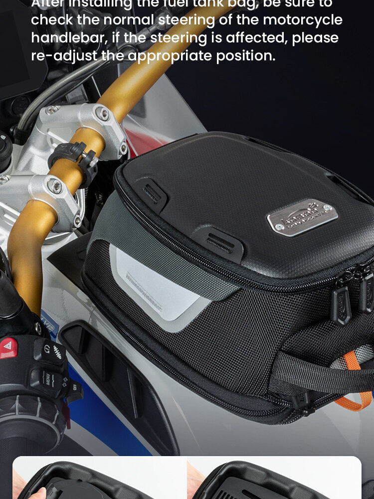 LOBOO Tank Bag z funkcją szybkiego demontażu z kotwy magnetycznej, regulacja montażu w zakresie 110mm, rozszerzany w zakresie 4,5