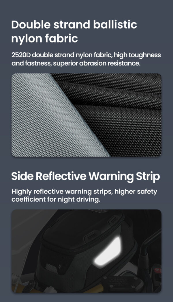 LOBOO Tank Bag z funkcją szybkiego demontażu z kotwy magnetycznej, regulacja montażu w zakresie 110mm, rozszerzany w zakresie 4,5