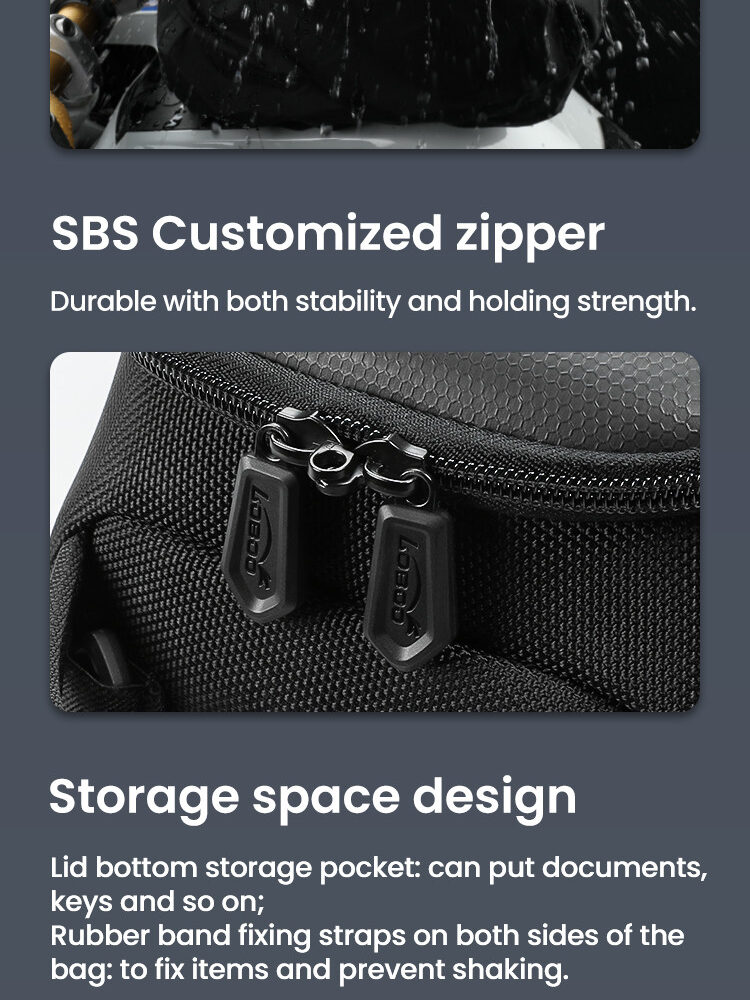 LOBOO Tank Bag z funkcją szybkiego demontażu z kotwy magnetycznej, regulacja montażu w zakresie 110mm, rozszerzany w zakresie 4,5