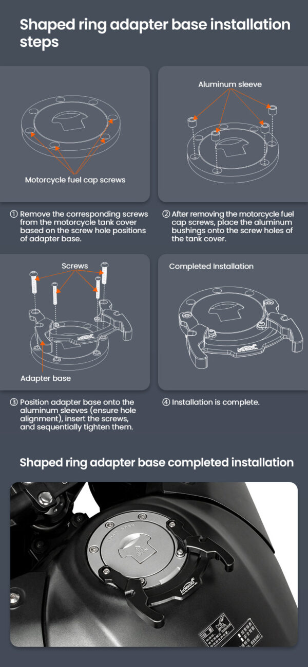 LOBOO Tank Bag z funkcją szybkiego demontażu z kotwy magnetycznej, regulacja montażu w zakresie 110mm, rozszerzany w zakresie 4,5