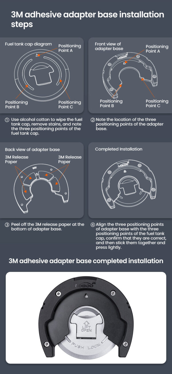 LOBOO Tank Bag z funkcją szybkiego demontażu z kotwy magnetycznej, regulacja montażu w zakresie 110mm, rozszerzany w zakresie 4,5