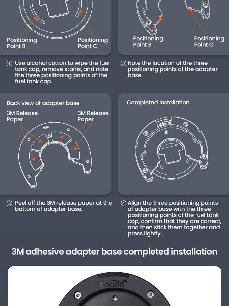 LOBOO Tank Bag z funkcją szybkiego demontażu z kotwy magnetycznej, regulacja montażu w zakresie 110mm, rozszerzany w zakresie 4,5