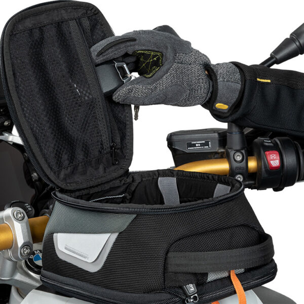 loboo-tank-bag-45-65l LOBOO Tank Bag z funkcją szybkiego demontażu z kotwy magnetycznej, regulacja montażu 110mm, pojemność 4,5-6,5L, czarny/szary