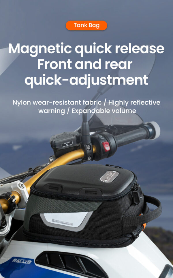 LOBOO Tank Bag z funkcją szybkiego demontażu z kotwy magnetycznej, regulacja montażu w zakresie 110mm, rozszerzany w zakresie 4,5