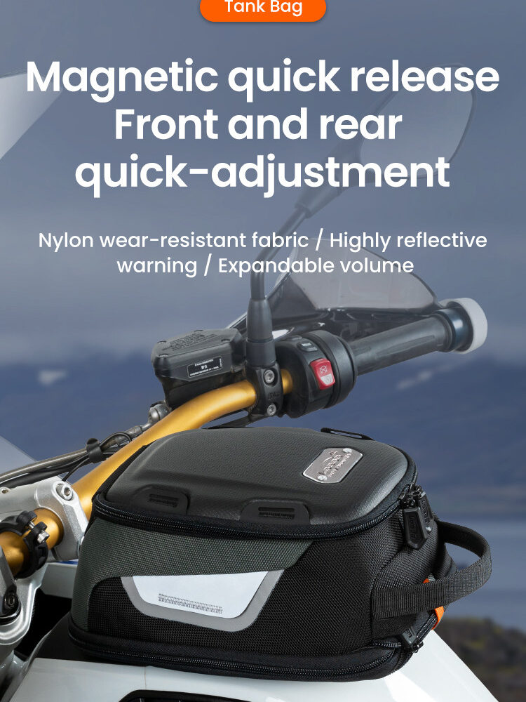 LOBOO Tank Bag z funkcją szybkiego demontażu z kotwy magnetycznej, regulacja montażu w zakresie 110mm, rozszerzany w zakresie 4,5