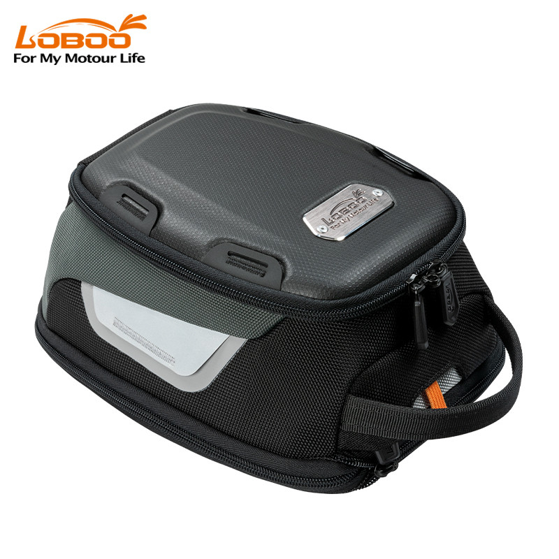 loboo-tank-bag-45-65l LOBOO Tank Bag z funkcją szybkiego demontażu z kotwy magnetycznej, regulacja montażu 110mm, pojemność 4,5-6,5L, czarny/szary