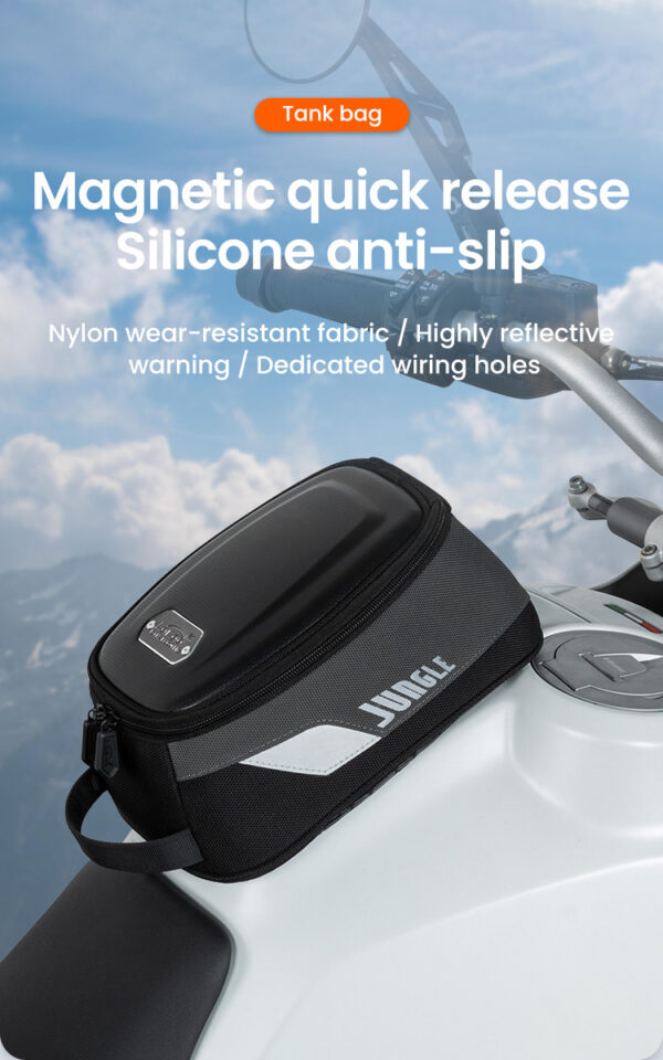 LOBOO Tank bag 4,5L magnetyczny, nylon 2520D, czarny/szary