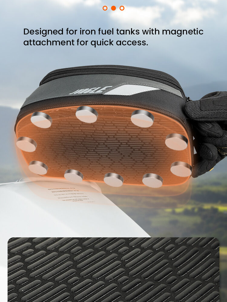 LOBOO Tank bag 4,5L magnetyczny, nylon 2520D, czarny/szary