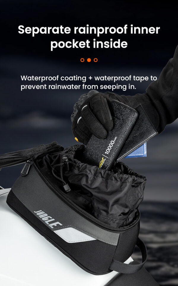 LOBOO Tank bag 4,5L magnetyczny, nylon 2520D, czarny/szary