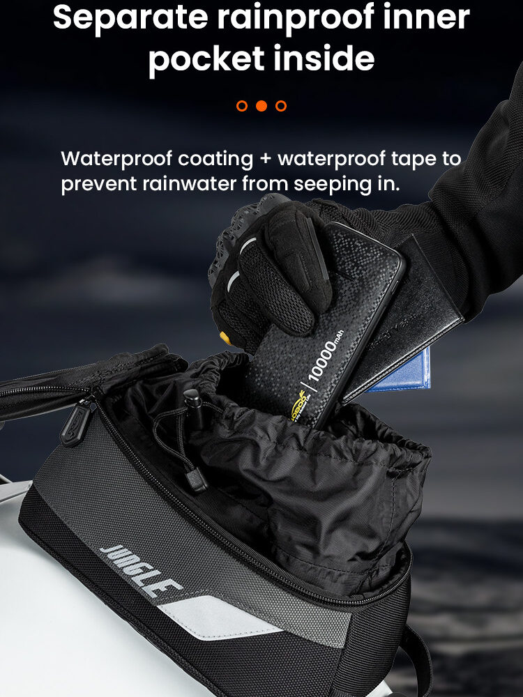 LOBOO Tank bag 4,5L magnetyczny, nylon 2520D, czarny/szary