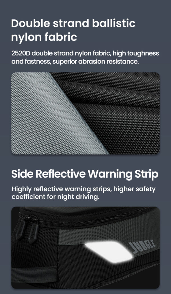 LOBOO Tank bag 4,5L magnetyczny, nylon 2520D, czarny/szary