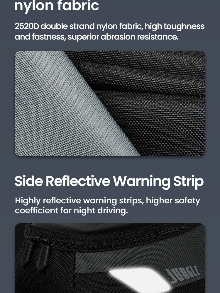 LOBOO Tank bag 4,5L magnetyczny, nylon 2520D, czarny/szary