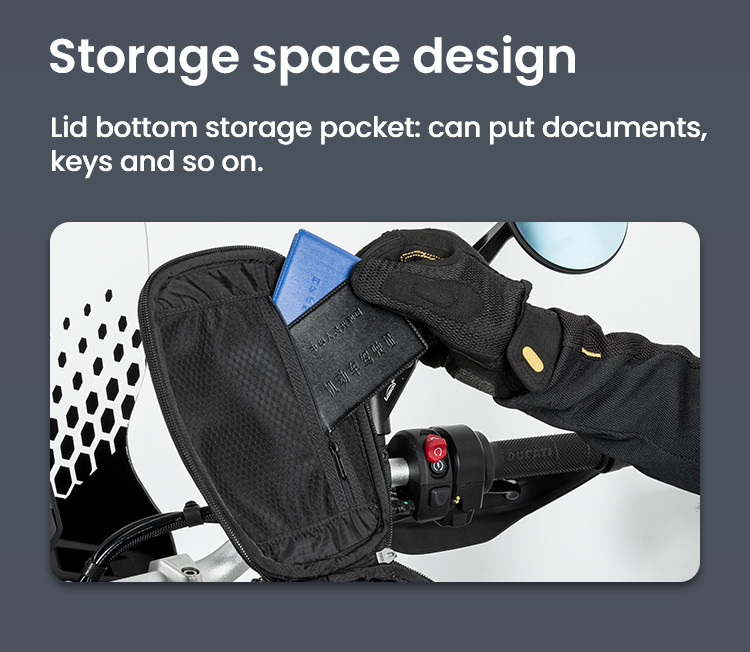 LOBOO Tank bag 4,5L magnetyczny, nylon 2520D, czarny/szary