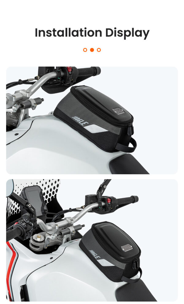 LOBOO Tank bag 4,5L magnetyczny, nylon 2520D, czarny/szary