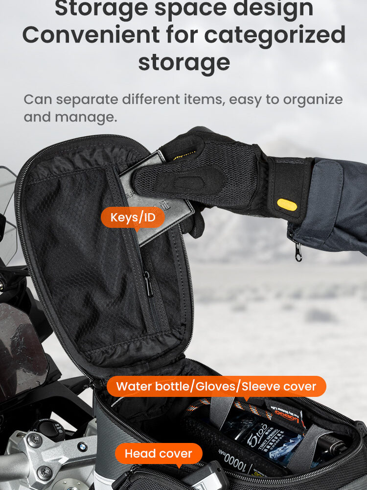 loboo-tank-bag-7-9l LOBOO Tank Bag z funkcją szybkiego demontażu z kotwy magnetycznej, regulacja montażu 110mm, pojemność 7-9L, czarny/szary