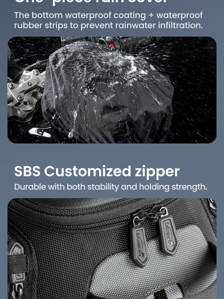 LOBOO Tank Bag z funkcją szybkiego demontażu z kotwy magnetycznej, regulacja montażu w zakresie 110mm, powiększalny w zakresie 7