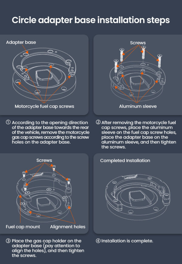 LOBOO Tank Bag z funkcją szybkiego demontażu z kotwy magnetycznej, regulacja montażu w zakresie 110mm, powiększalny w zakresie 7