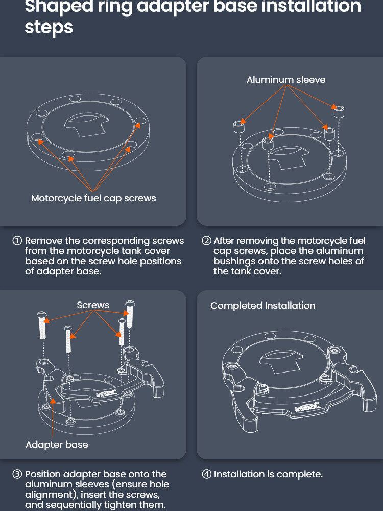 LOBOO Tank Bag z funkcją szybkiego demontażu z kotwy magnetycznej, regulacja montażu w zakresie 110mm, powiększalny w zakresie 7
