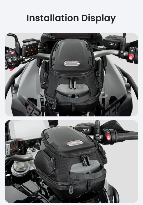 loboo-tank-bag-7-9l LOBOO Tank Bag z funkcją szybkiego demontażu z kotwy magnetycznej, regulacja montażu 110mm, pojemność 7-9L, czarny/szary