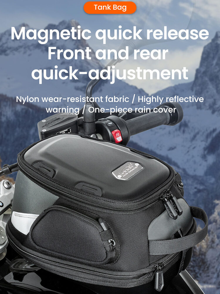 LOBOO Tank Bag z funkcją szybkiego demontażu z kotwy magnetycznej, regulacja montażu w zakresie 110mm, powiększalny w zakresie 7