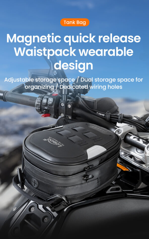 LOBOO Tank bag Easy rozszerzany 2,5-3,5L, z funkcją szybkiego demontażu z kotwy magnetycznej, regulacja montażu w zakresie 110mm