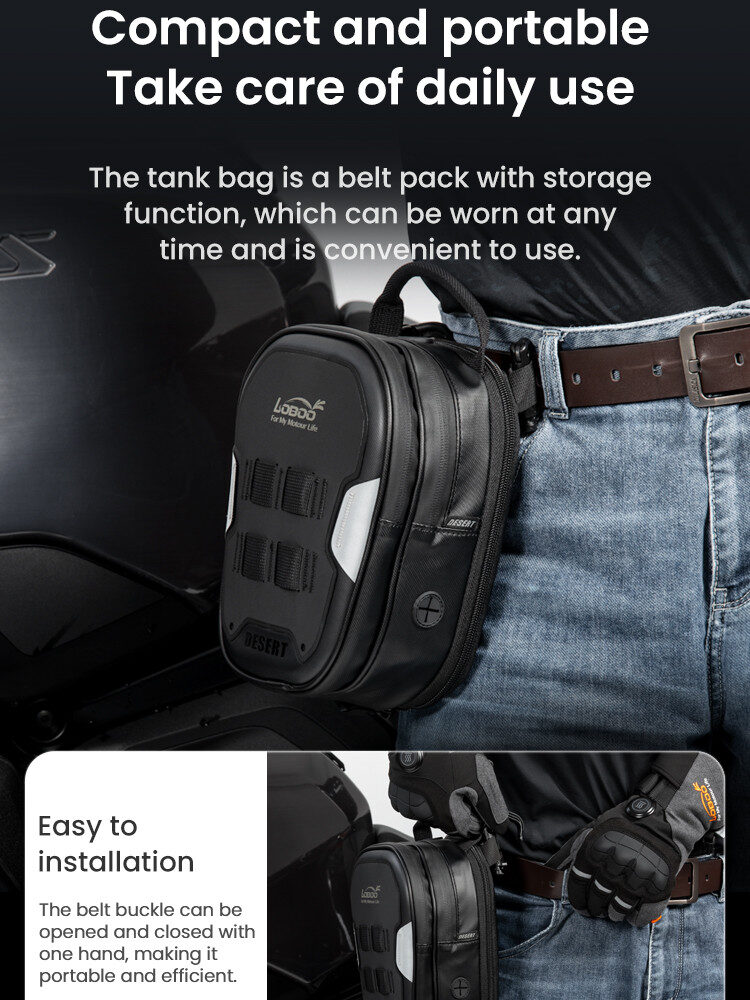 LOBOO Tank bag Easy rozszerzany 2,5-3,5L, z funkcją szybkiego demontażu z kotwy magnetycznej, regulacja montażu w zakresie 110mm