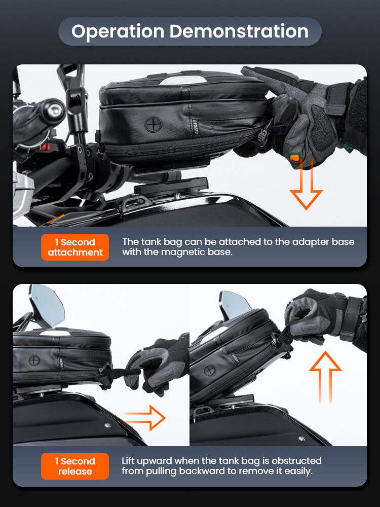 LOBOO Tank bag Easy rozszerzany 2,5-3,5L, z funkcją szybkiego demontażu z kotwy magnetycznej, regulacja montażu w zakresie 110mm