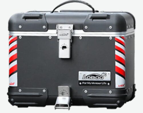 LOBOO TIBET Kufer centralny czarny 36L, aluminium, 2 zamki, wodoodporny