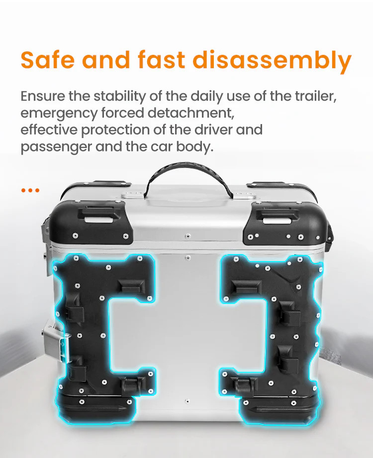 LOBOO TIBET Kufer centralny czarny 36L, aluminium, 2 zamki, wodoodporny