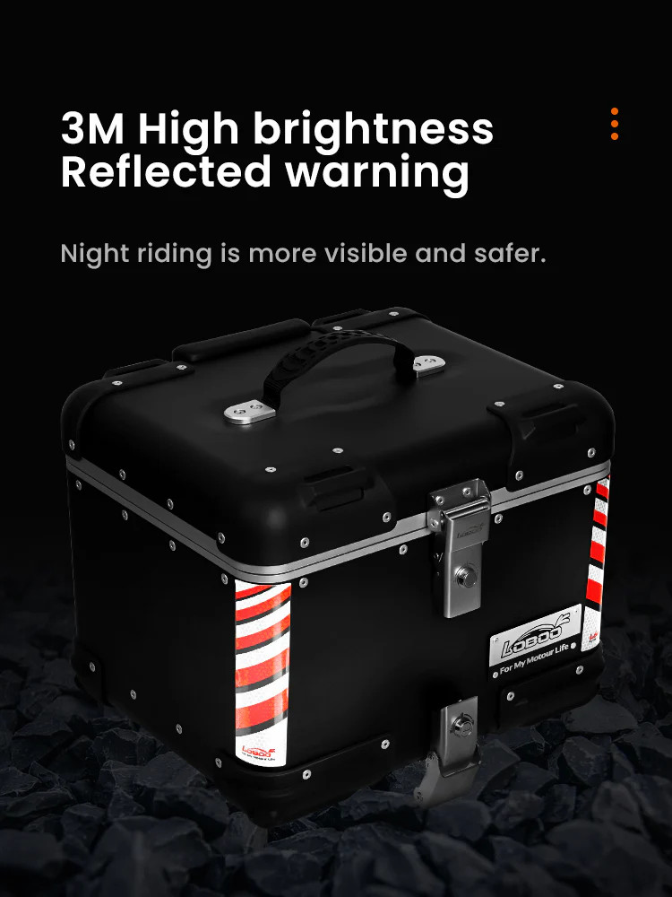 LOBOO TIBET Kufer centralny czarny 36L, aluminium, 2 zamki, wodoodporny