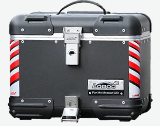 LOBOO TIBET Kufer centralny czarny 36L, aluminium, 2 zamki, wodoodporny