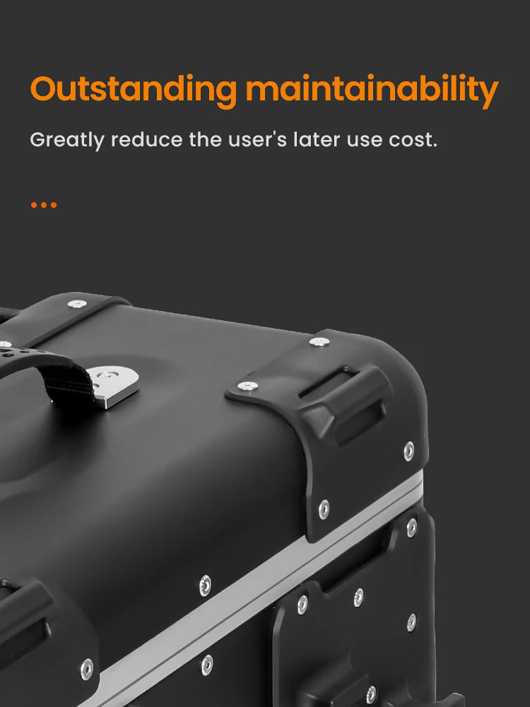 LOBOO TIBET Kufer centralny srebrny 36L, aluminium, 2 zamki, wodoodporny