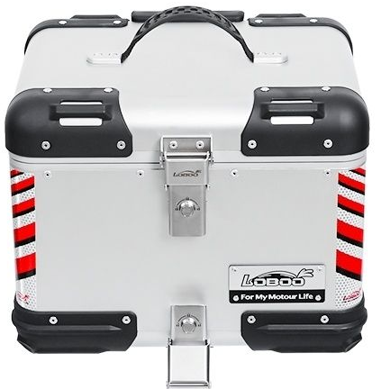 LOBOO TIBET Kufer centralny srebrny 36L, aluminium, 2 zamki, wodoodporny