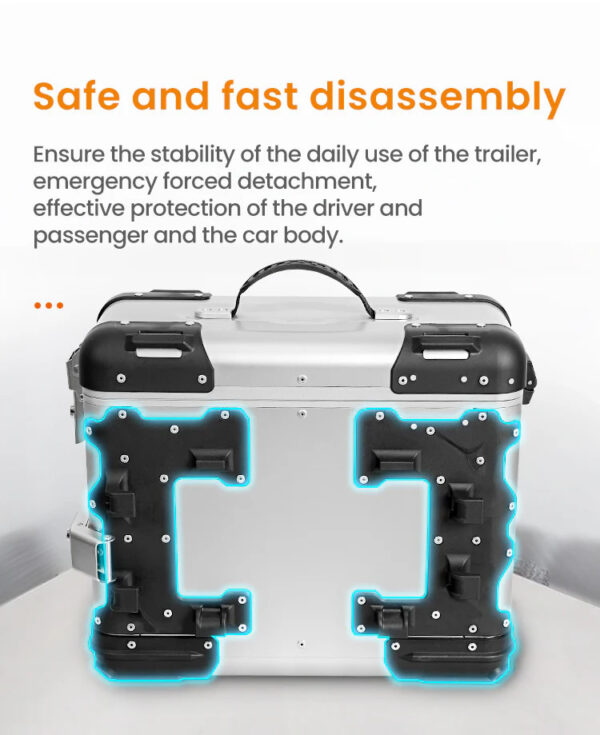 LOBOO TIBET Kufry boczne czarne 34+34L, aluminium, 2 zamki, wodoodporne, 1 zestaw - 2 szt