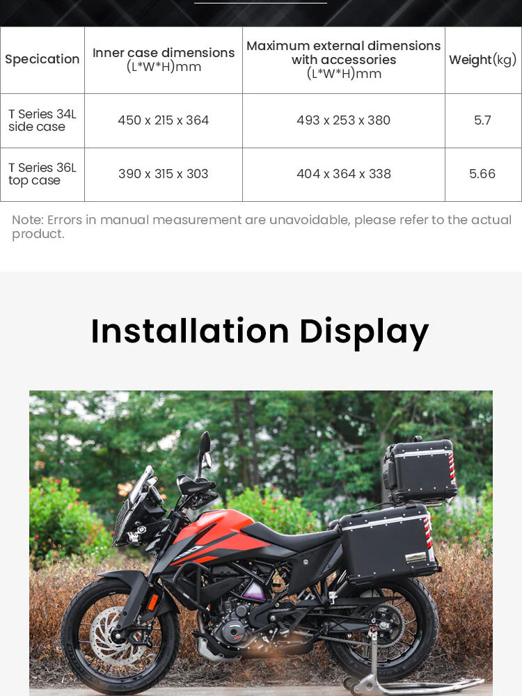 LOBOO TIBET Kufry boczne srebrne 34+34L, aluminium, 2 zamki, wodoodporne, 1 zestaw - 2 szt