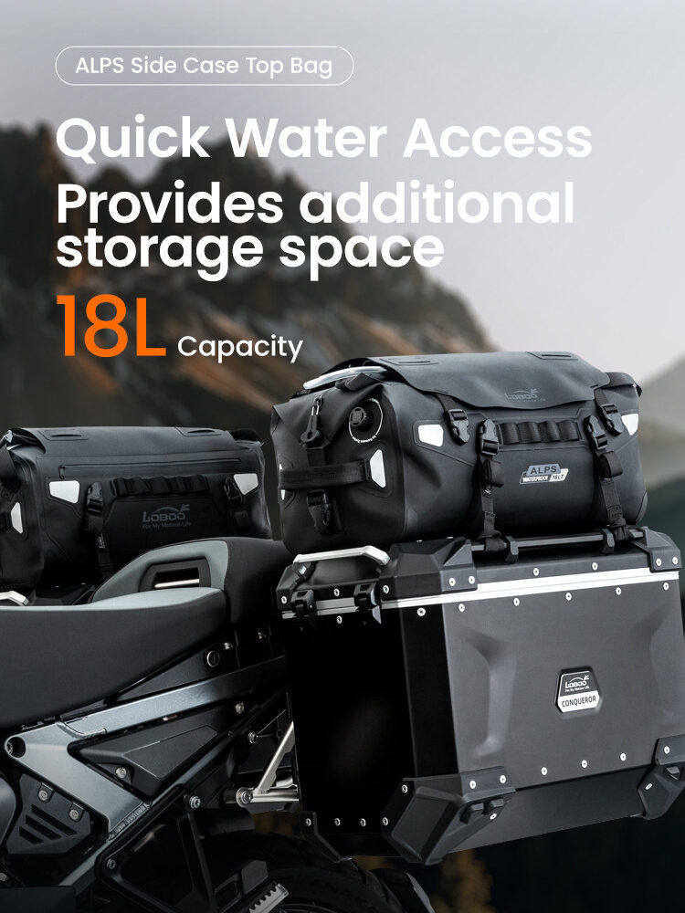 LOBOO ALPS Torba motocyklowa TPU 18L, IPX7, Molle, czarna