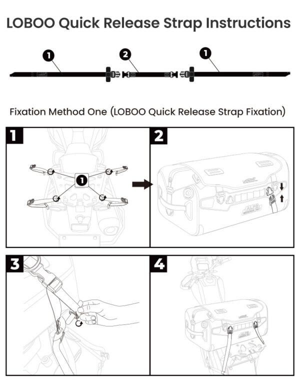 LOBOO ALPS Torba motocyklowa TPU 18L, IPX7, Molle, czarna