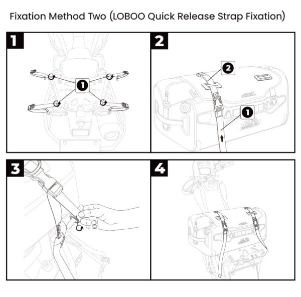LOBOO ALPS Torba motocyklowa TPU 18L, IPX7, Molle, czarna