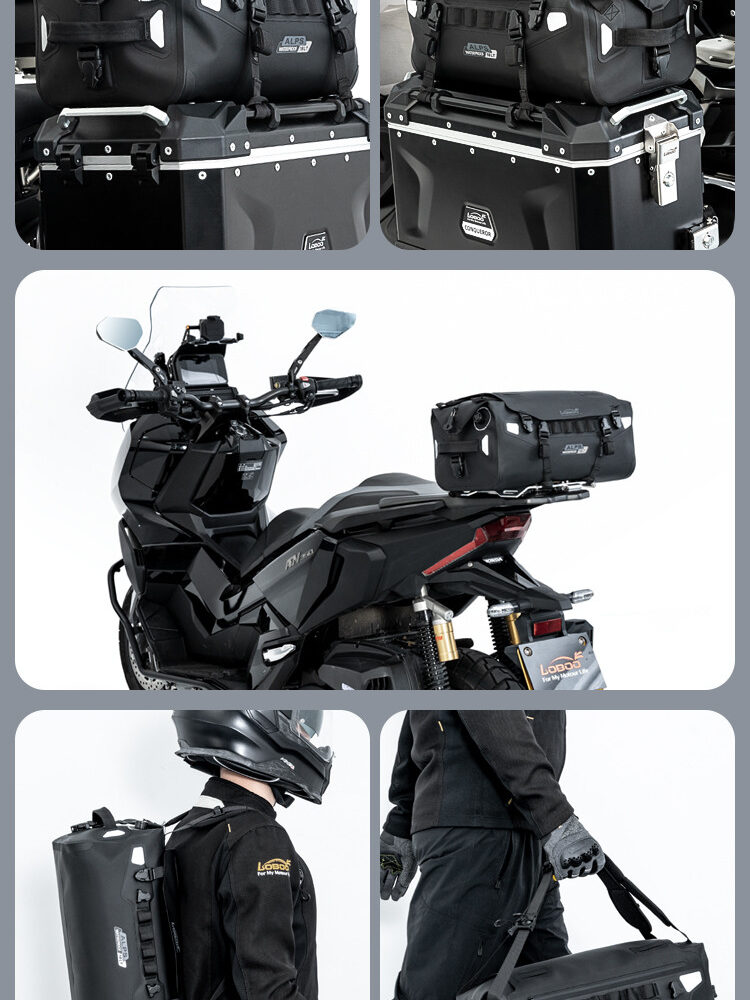 LOBOO ALPS Torba motocyklowa TPU 18L, IPX7, Molle, czarna