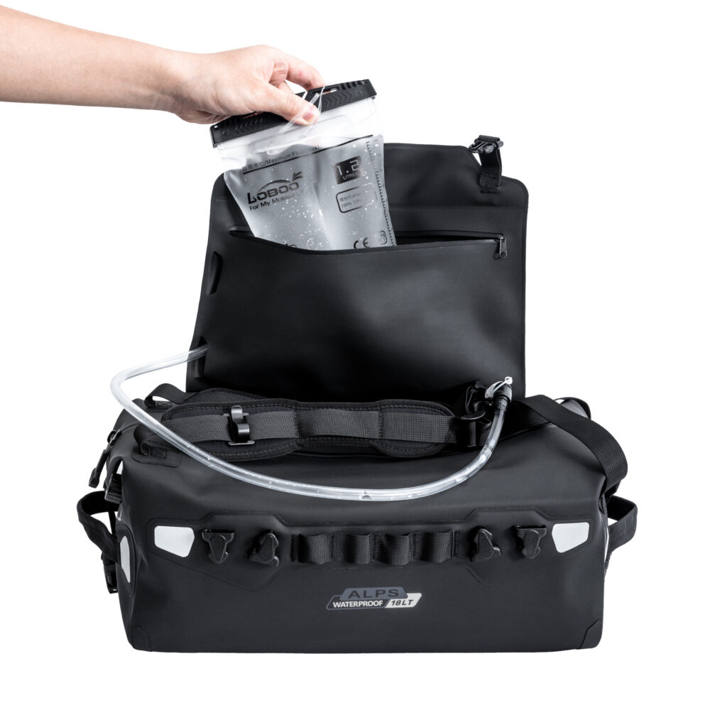 loboo-torba-alps-tpu-18l-ipx7-molle-czarna LOBOO ALPS Torba motocyklowa TPU 18L, IPX7, Molle, czarna