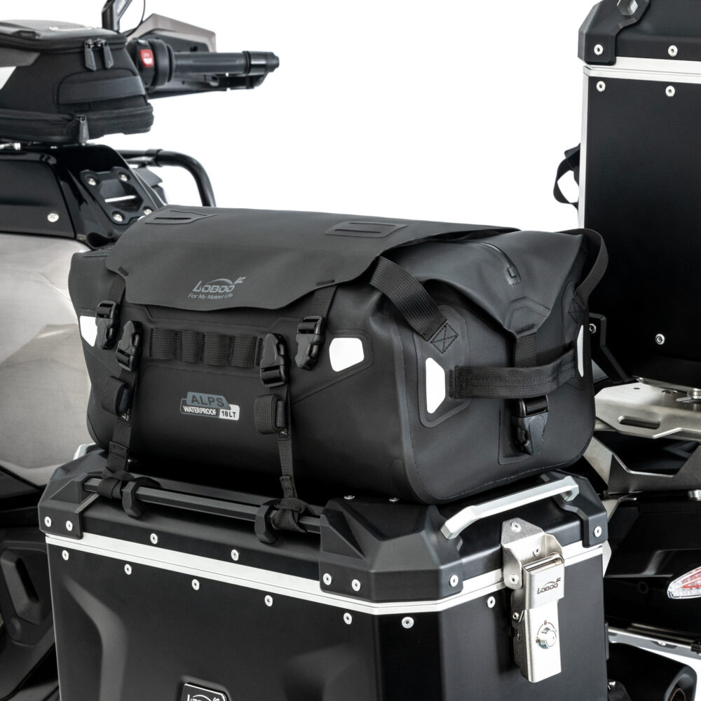 LOBOO ALPS Torba motocyklowa TPU 18L, IPX7, Molle, czarna