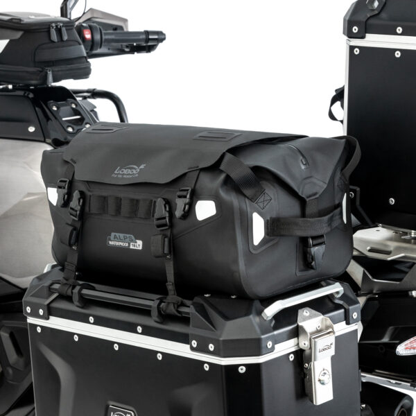 LOBOO ALPS Torba motocyklowa TPU 18L, IPX7, Molle, czarna